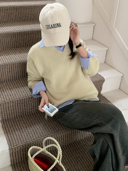 【LD9538】實拍慵懶軟糯寬鬆長袖針織毛衣251103