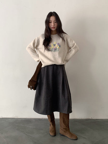 【LD11046】實拍miu感花苞毛尼a字裙251202