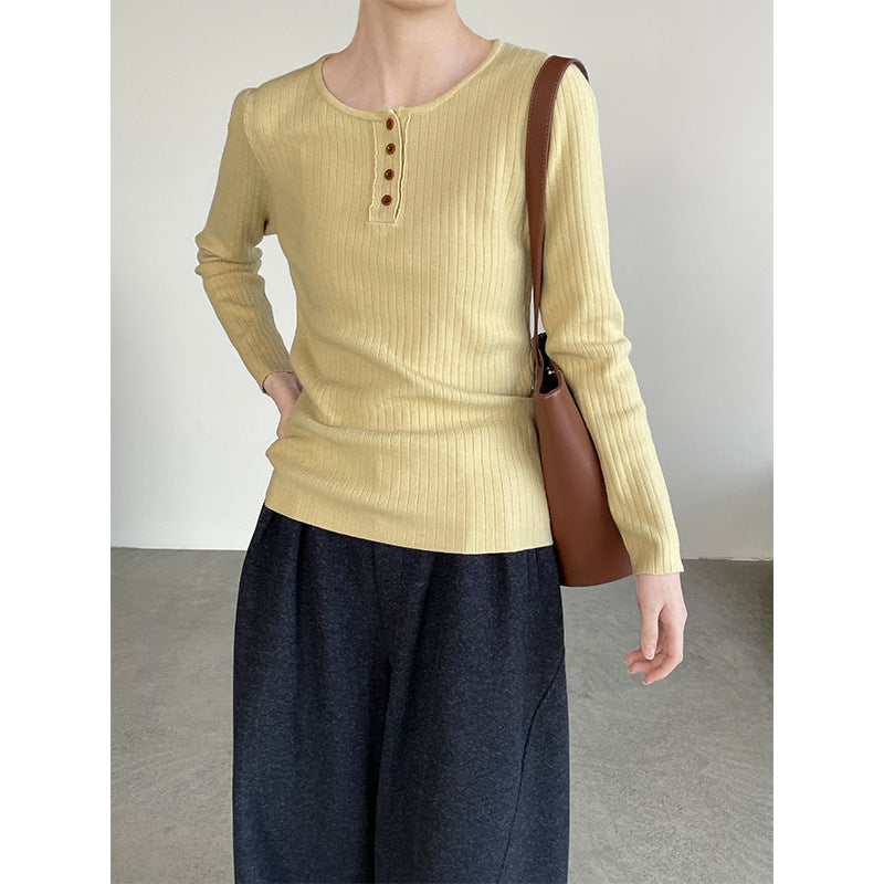 【cimYL369】實拍圓領坑條安迪绒氣質針織衫251201