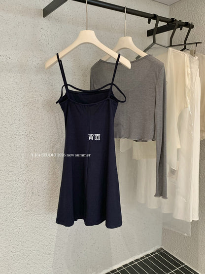 【L7908】Y.JIA溫柔純慾仙女風🤍修身A字短裙+薄款圓領針織小外套兩件套裝260602