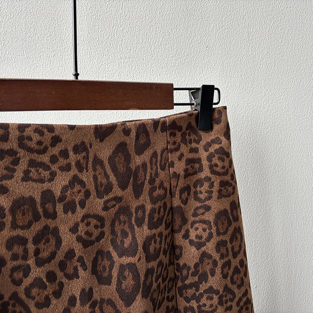 【Y82656】實拍美式復古豹紋A字裙(內有安全褲）251016