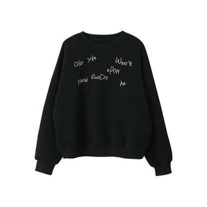 【LD3270】 實拍精品刺繡珠寬鬆厚款長袖衛衣（加絨）251020