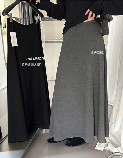 【L1130】實拍檸檬休閒顯瘦空氣棉A字裙251117