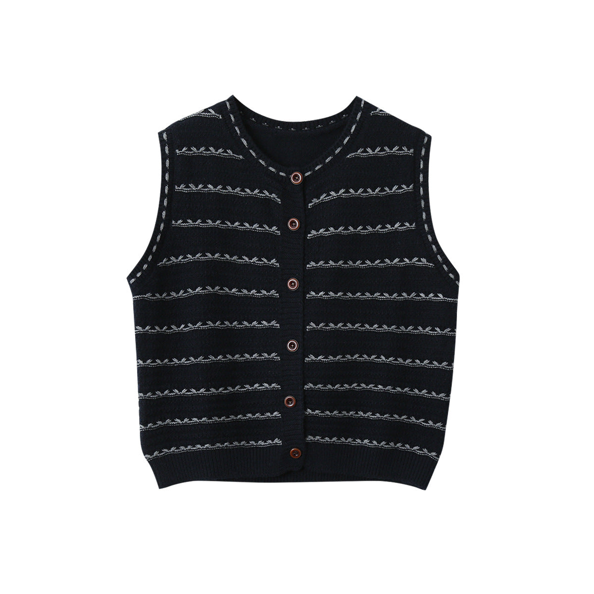 【LD3278】實拍小圓領長袖襯衫+條紋針織背心（分開下單）251103