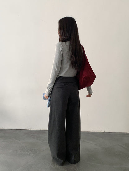 【LD11048】實拍S~XL秋冬毛呢厚款高腰直筒褲251202