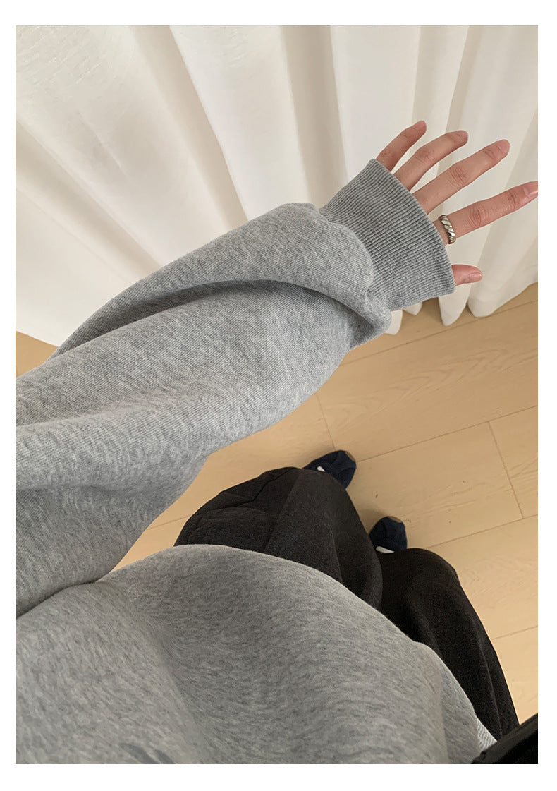 【H573】實拍美式汽車印花寬鬆圓領衛衣251021