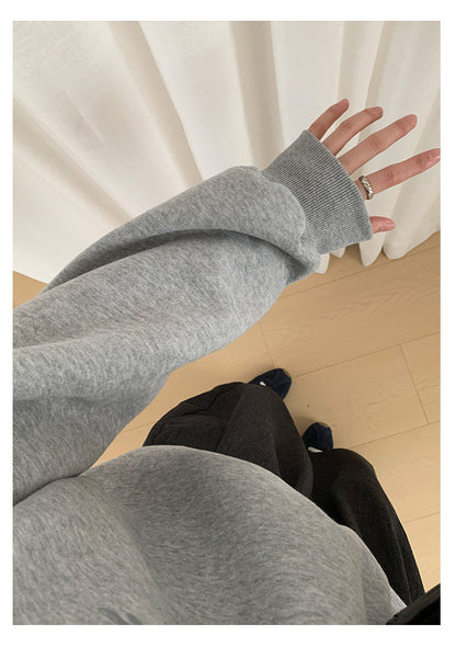 【H573】實拍美式汽車印花寬鬆圓領衛衣251021