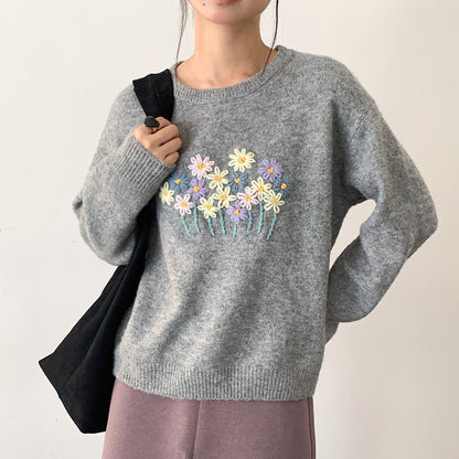 【LD11038】實拍立體小花針織衫251202