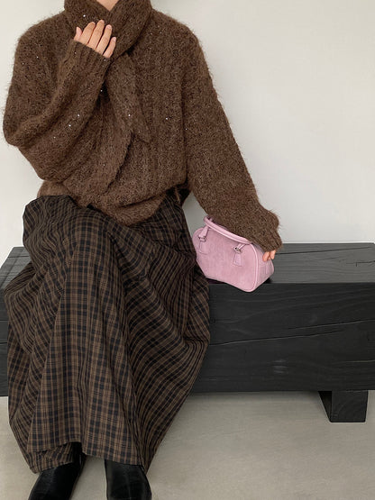 【cimz0672】實拍細緻閃亮針織毛衣+圍巾251128