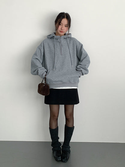 【LD11064】實拍慵懶灰色加絨加厚連帽寬鬆衞衣251209