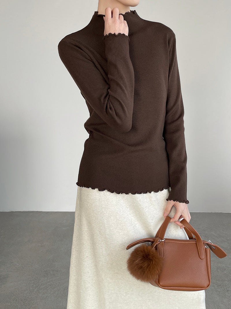 【cimYL223】實拍氣質安迪絨木耳邊針織衫251201