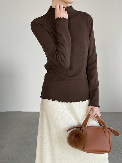 【cimYL223】實拍氣質安迪絨木耳邊針織衫251201