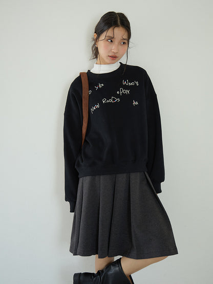 【LD3270】 實拍精品刺繡珠寬鬆厚款長袖衛衣（加絨）251020