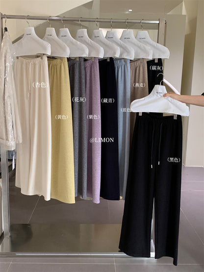 【L1185】實拍檸檬秋冬簡約羊絨抽繩直筒休閒褲251117