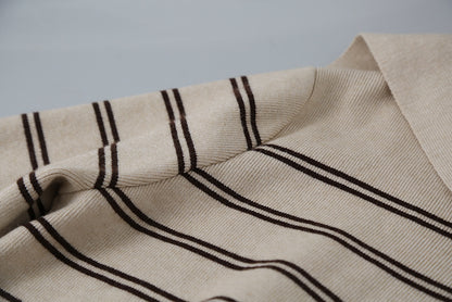 【LD11036】實拍雙頭拉鍊海軍領條紋針織開衫251202