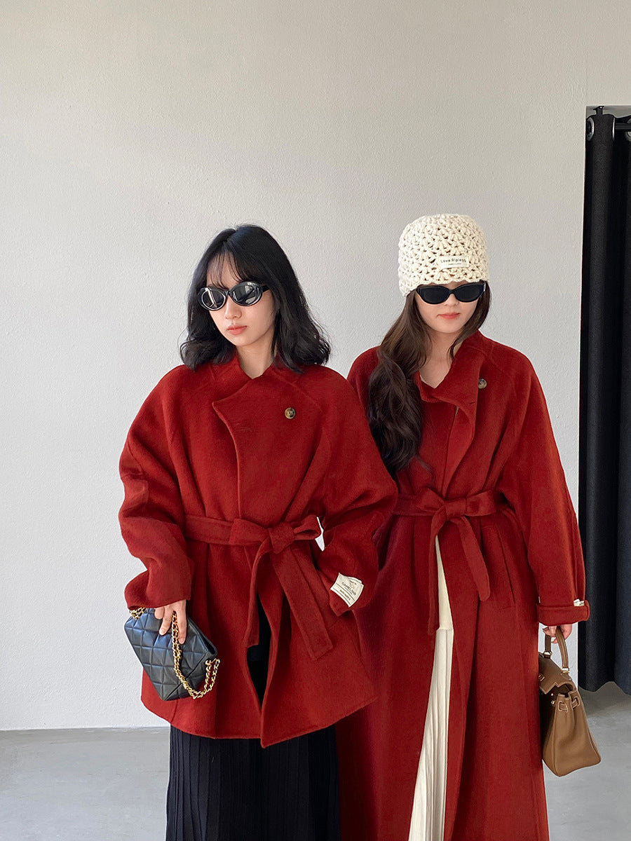 【cimz6616】實拍高級大氣厚款立領雙面羊毛呢大衣外套（羊毛100)251120