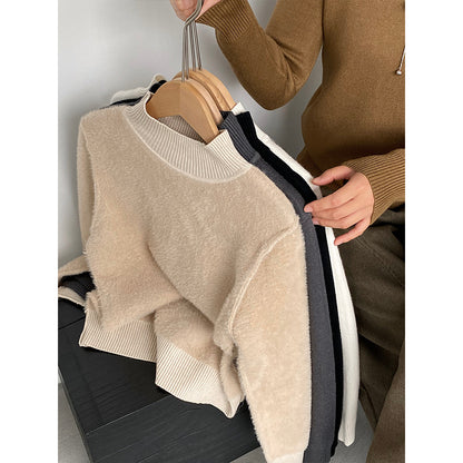 【cimz1190】實拍一體絨加絨加厚保暖小高領針織衫251120