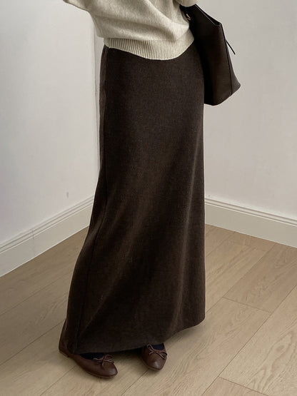 【YP682】 實拍高腰軟糯垂感針織長裙251023