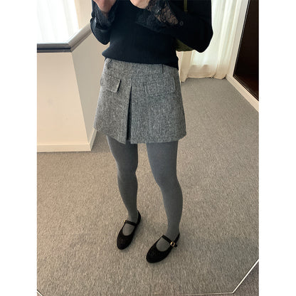 【H5523】實拍S~XL氣質千金質感高腰A字裙褲251125