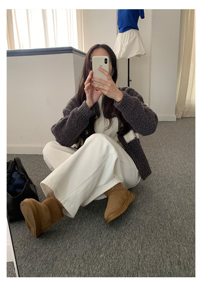 【H5511】實拍 懶懶撞色條紋開衫針織毛衣
251118