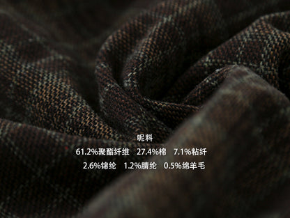 【LD11008】實拍復古毛呢格子高腰a字裙(左右有口袋）251110