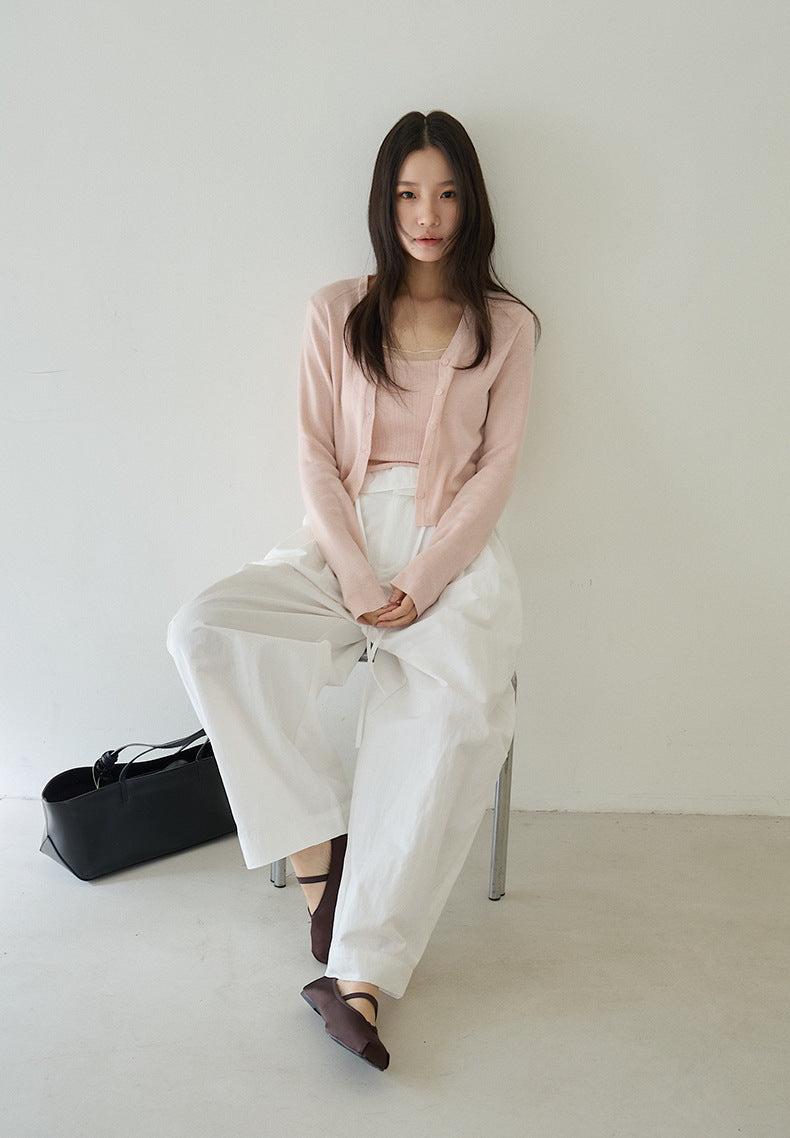 【LD11167】實拍春夏舒適高腰休閒西裝褲260309