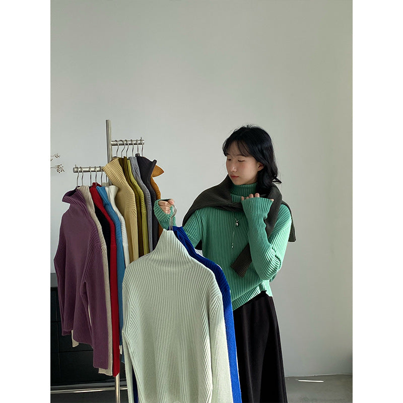 【cimz1388】實拍高領加厚高級感針織毛衣251128