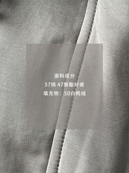 【cimz1727】實拍行走的火爐重工牛角扣大翻領工裝羽絨外套大衣(白鴨絨50)251120