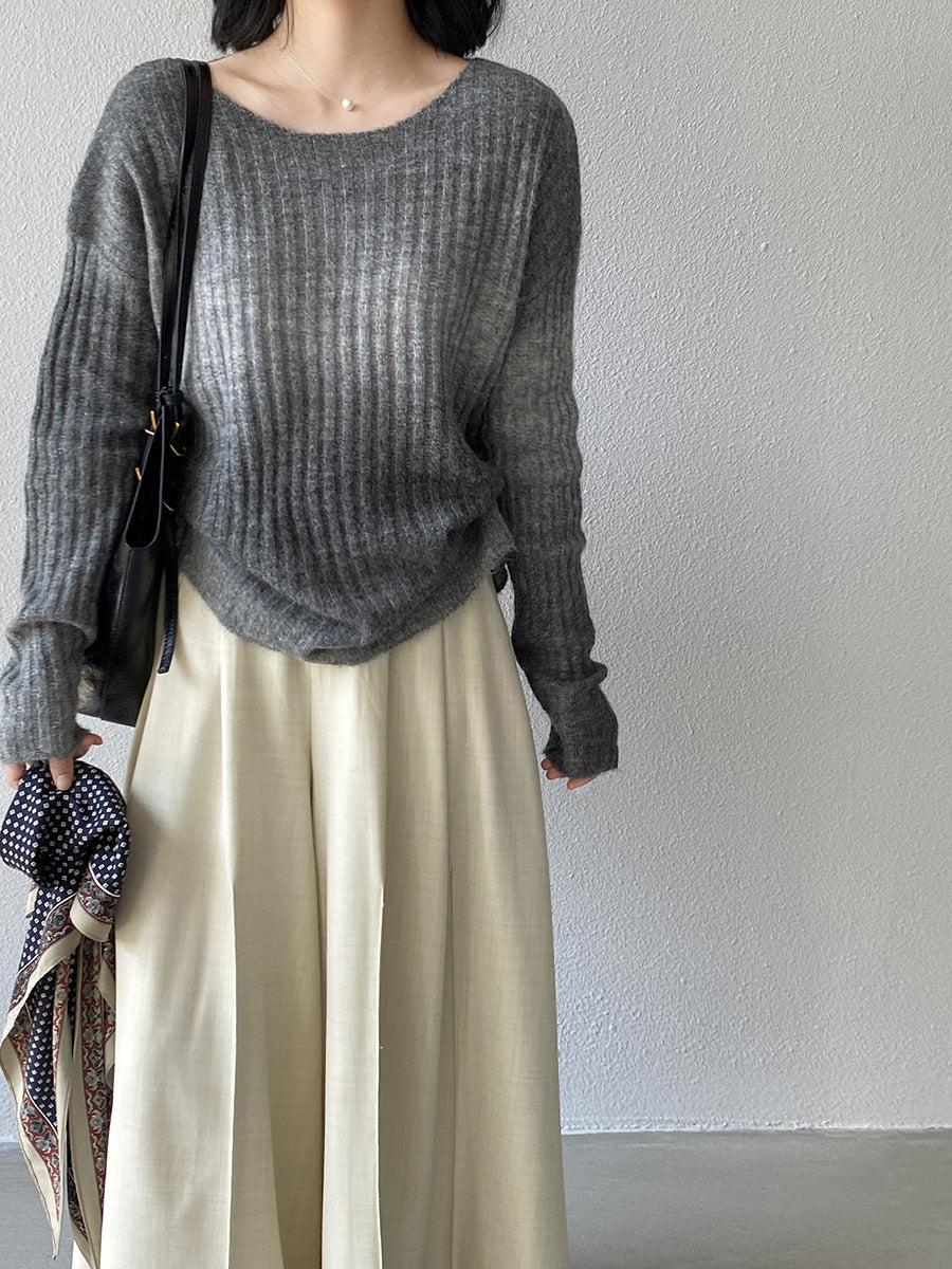 【cim0679】實拍韓國彩虹漸變長袖針織衫（羊毛11%)251114