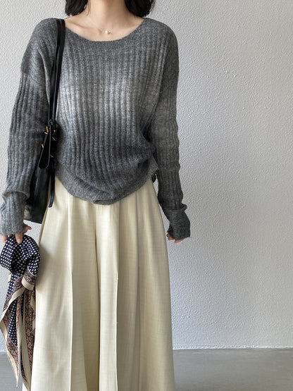 【cim0679】實拍韓國彩虹漸變長袖針織衫（羊毛11%)251114