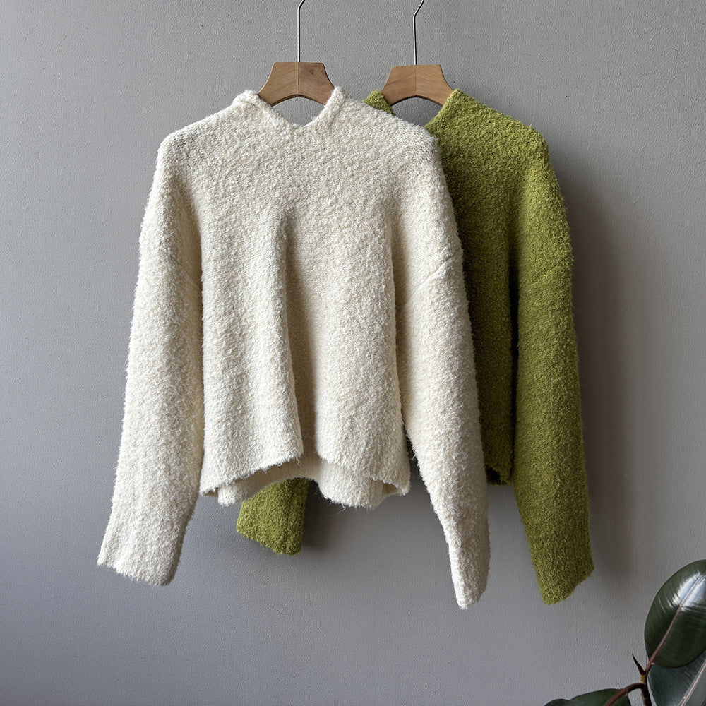 【Y2188】實拍冬季圈圈絨可愛連帽針織毛衣251106