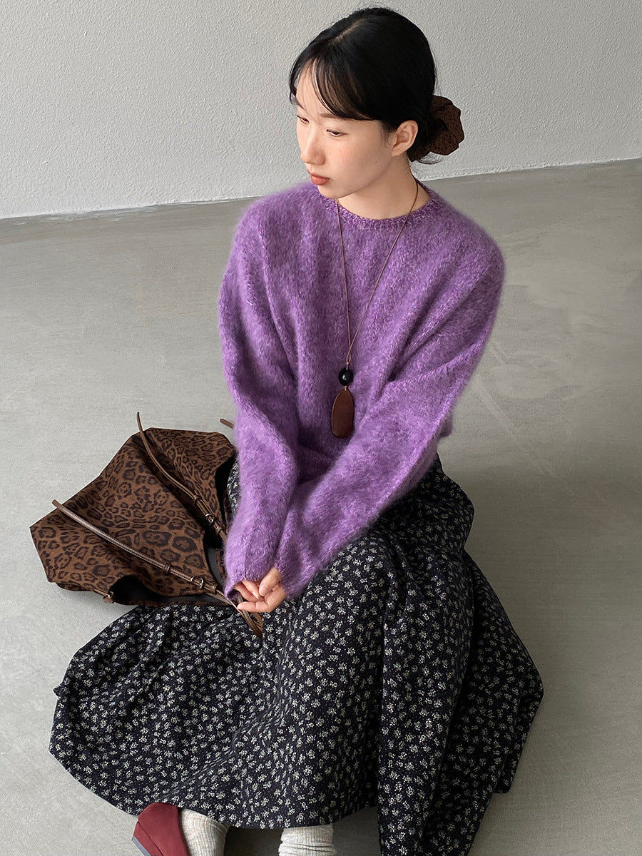 【cimz1729】實拍復古時髦碎花加絨長裙251128