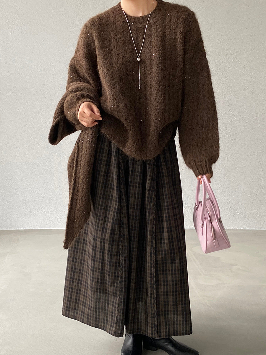 【cimz0672】實拍細緻閃亮針織毛衣+圍巾251128