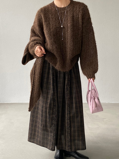 【cimz0672】實拍細緻閃亮針織毛衣+圍巾251128