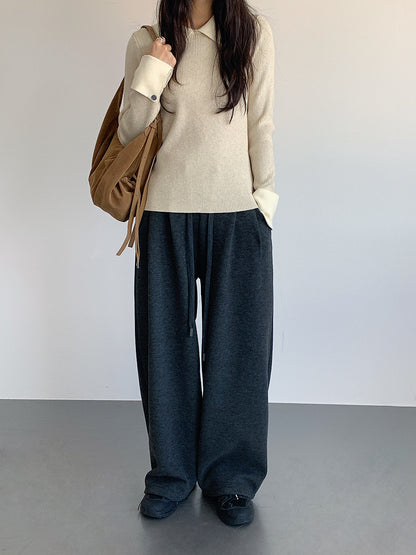 【LD11026】實拍絕美法式針織坑條假2件針織衫251124