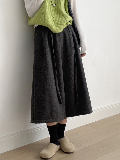 【Y82677】 實拍復古系帶加厚七分闊腿褲251023