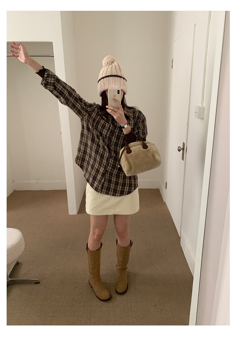 【H562】實拍秋冬S~XL必備復古高腰燈芯絨A字裙251021