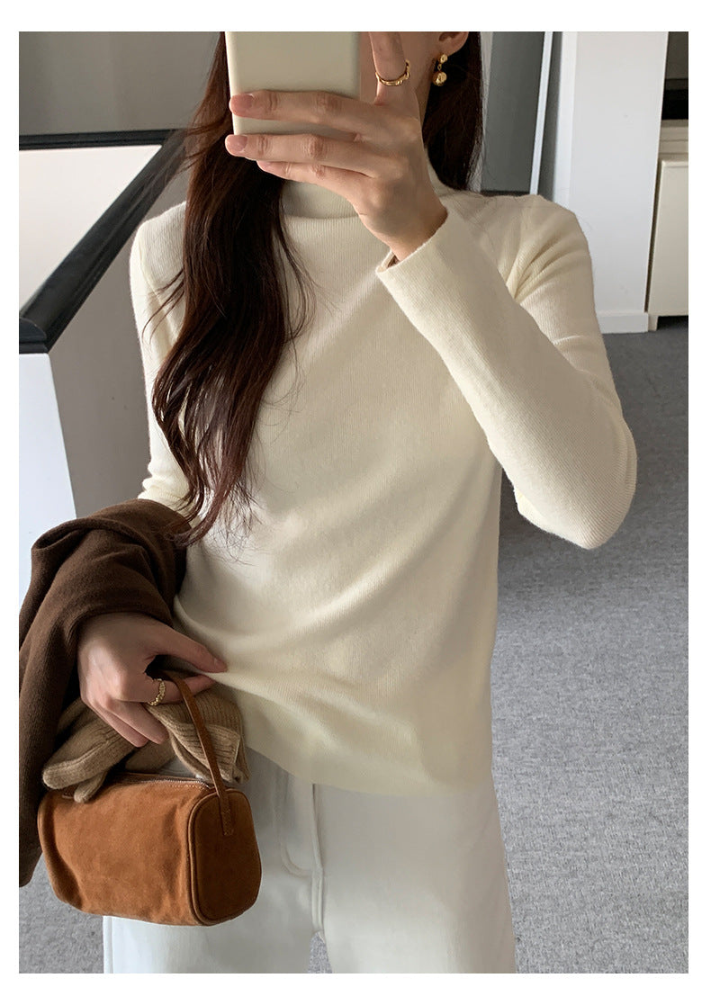 【H5503】實拍基礎純色半高領針織衫251118