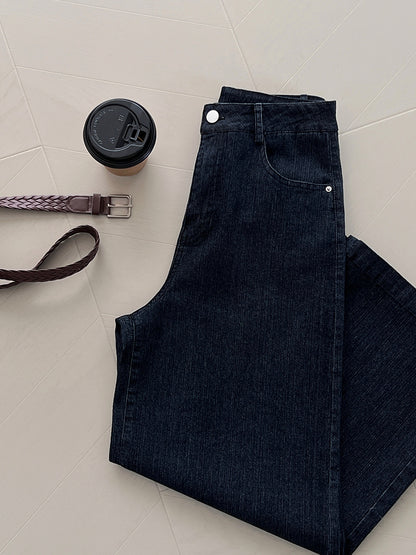 【cim6121】實拍超顯瘦顯腿直彈性九分黑色牛仔褲251030