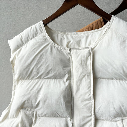 【Y82635】實拍秋冬簡約圓領棉背心251106