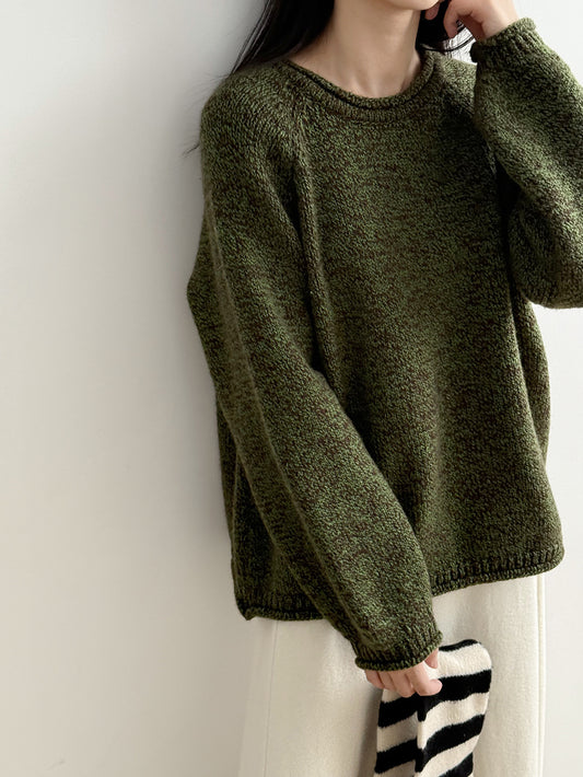 【Y276】實拍冬季軟糯慵懶保暖針織毛衣（棉羊毛10%)251106