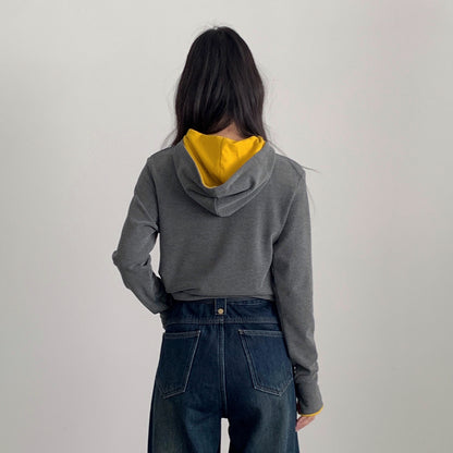 【LD11028】實拍德絨舒適極簡半拉鍊連帽衞衣251124