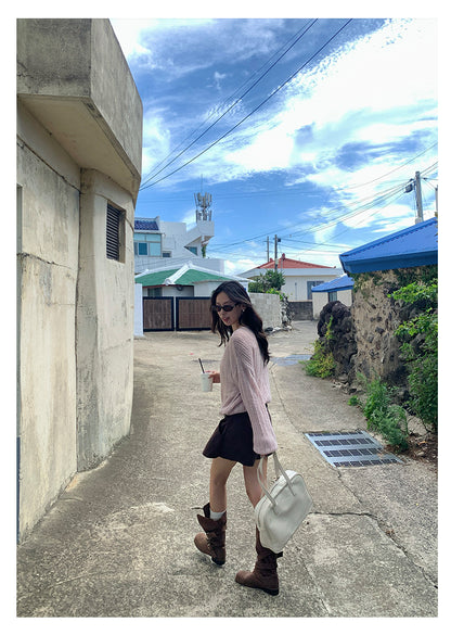 【H5387】實拍韓版設計顯瘦開叉裙褲(內有安全褲）250902