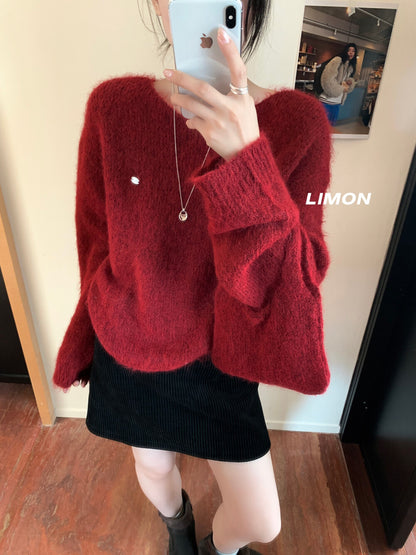 【L6873】實拍檸檬秋冬簡約軟糯保暖毛衣+針織手拎包251117