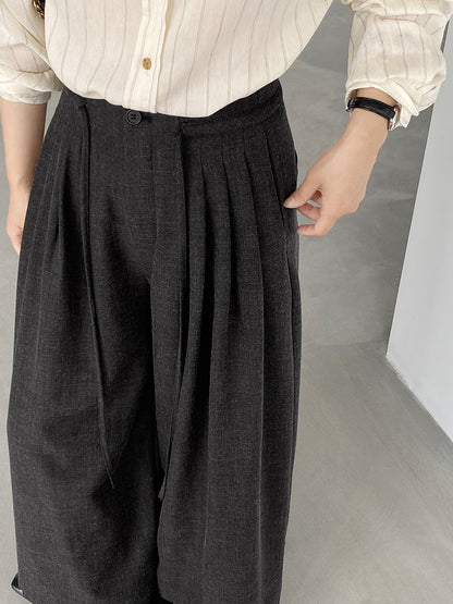 【cim1619】實拍韓系高級百搭壓褶垂感西裝褲251030