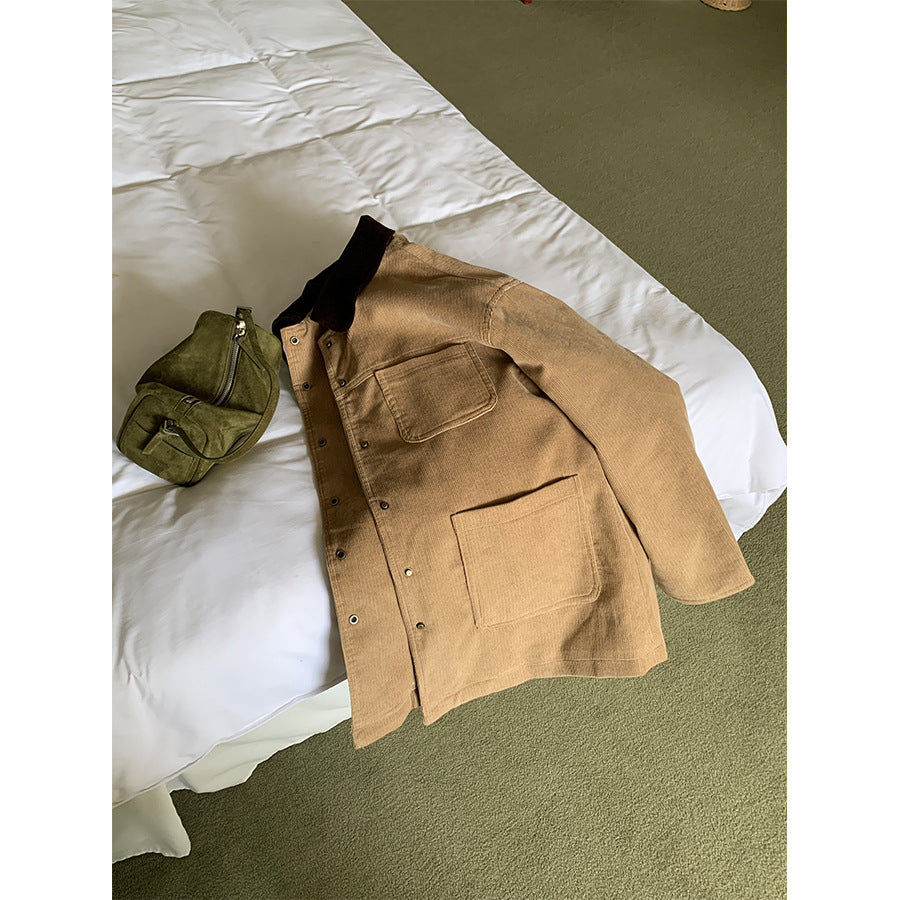 【H5500】實拍 復古燈芯絨加厚夾棉大衣外套251118