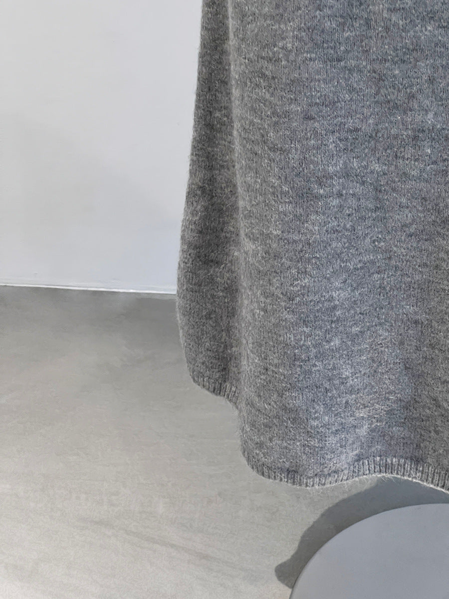 【cim823】實拍韓系軟糯短版針織毛衣+絲巾+針織長裙251030