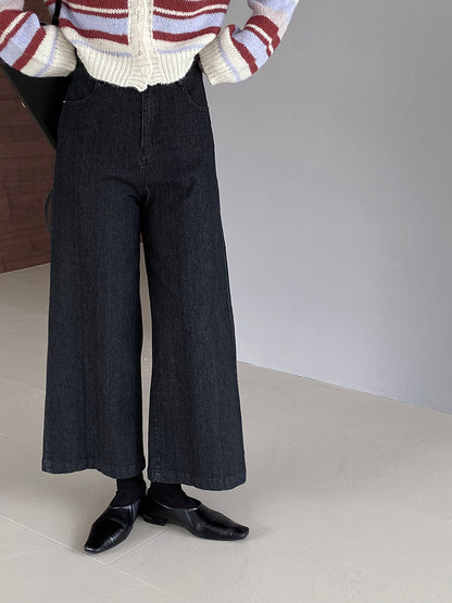 【cim6121】實拍超顯瘦顯腿直彈性九分黑色牛仔褲251030