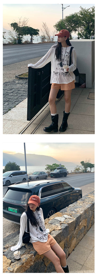 【H5178】實拍夏天印花寬鬆圓領防曬罩衫250415
