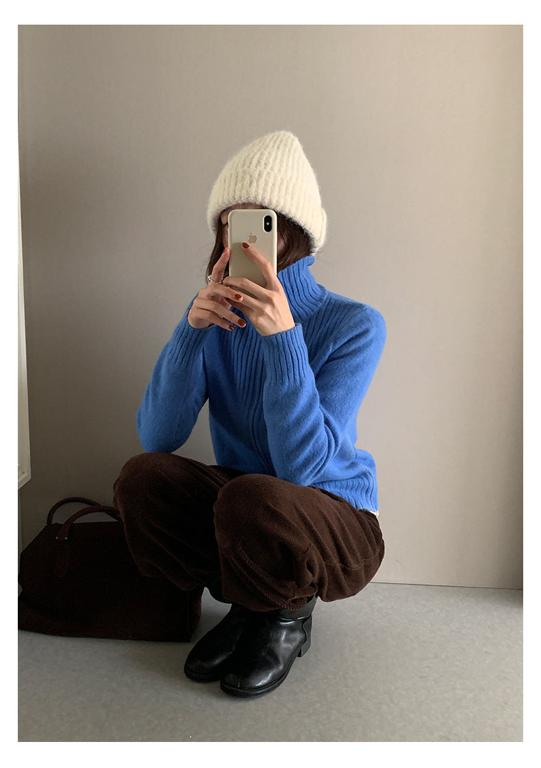 【H559】實拍個性雙拉鍊高領針織外套251021